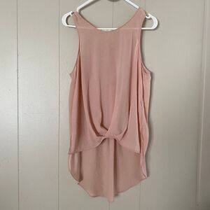 ASTR the Label Blush Draped Sleeveless High-Low Tank Top Women’s Medium Sheer La